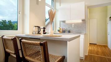 Fridge, oven, stovetop, dishwasher