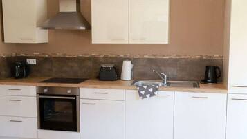 Fridge, oven, stovetop, dishwasher