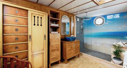 Bateau Péniche de Standing 70 Metres Carrés Plus Terrasse Collée à Paris