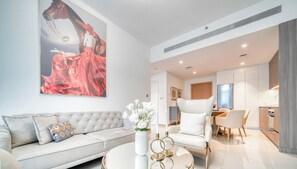 Deluxe Apartment, Balcony, Sea View | Living area - Ultimate One Bedroom with Private Beach Access (Dubai)