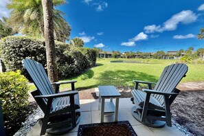 Terrace/patio - Awesome condo, steps to the heated indoor/outdoor pool, short walk to the beach! (Saint Augustine)