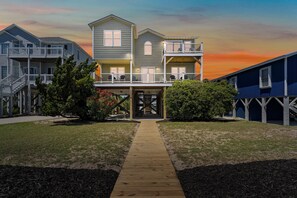 Exterior - Enjoy stunning ocean views at Chipps Ahoy, a spacious 4-bedroom retreat in Oak Island. (Oak Island)
