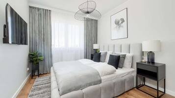 2 slaapkamers, een strijkplank/strijkijzer, wifi, beddengoed