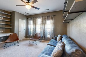 TV, fireplace, table tennis
