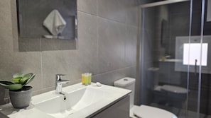 Dusche, Haartrockner, Handtücher
