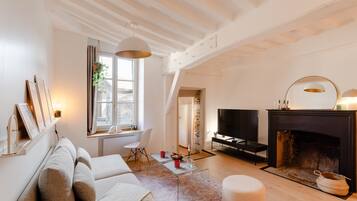 Télévision, cheminée