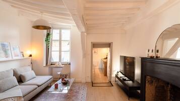 Télévision, cheminée