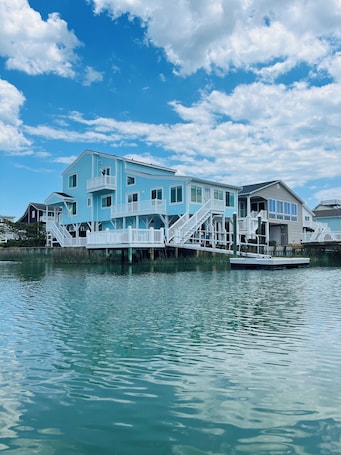 Exterior. Waterfront 4BR • Dock • Best Views in Cherry Grove • 7‑Min Walk to Beach