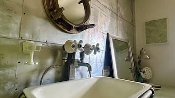 Shower, towels, toilet paper