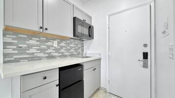 Microwave, stovetop, coffee/tea maker, toaster