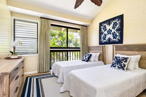 3 bedrooms, desk, iron/ironing board, travel crib