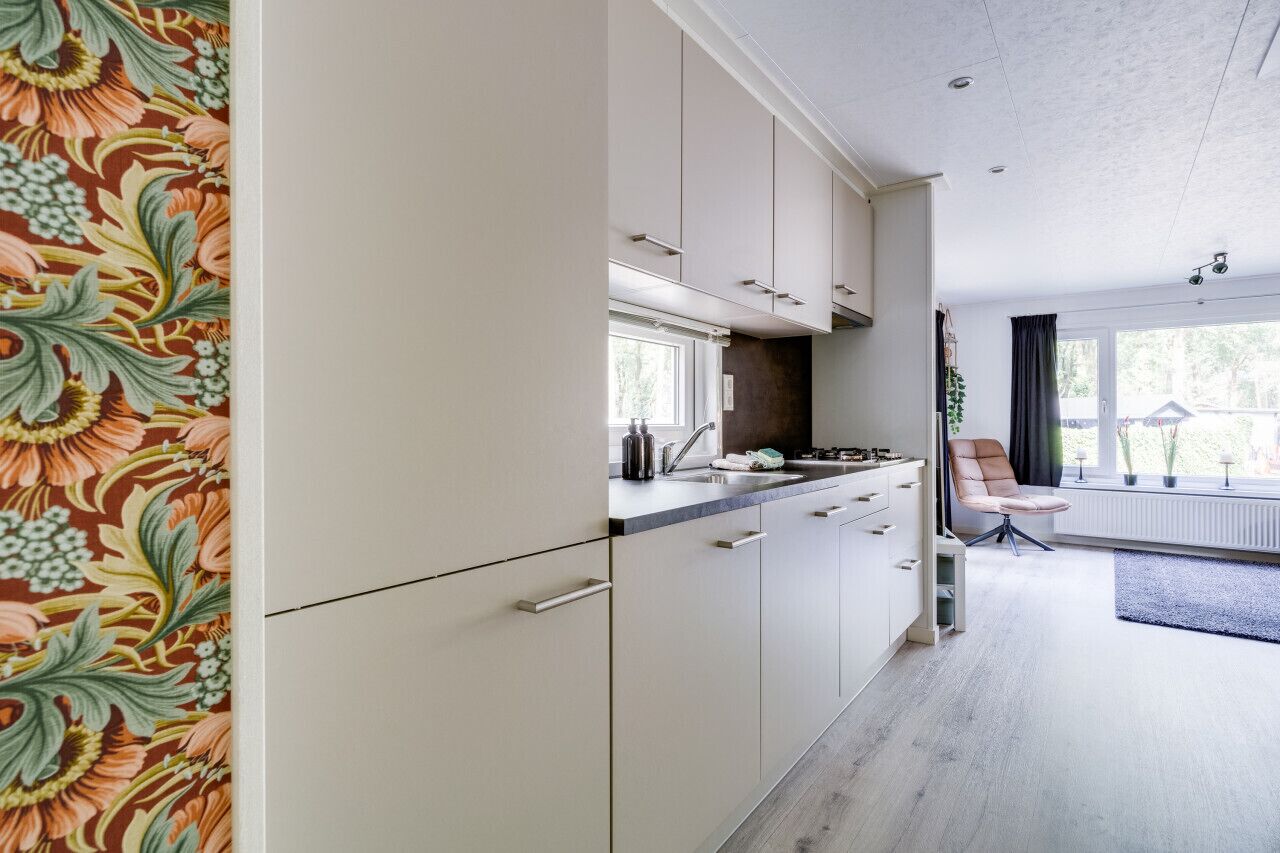 Een koelkast, een magnetron, een kookplaat