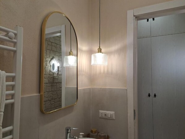 Regadera, secadora de cabello, bidet, toallas 