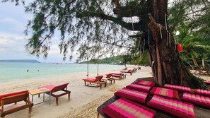 Utsikt mot strand/hav