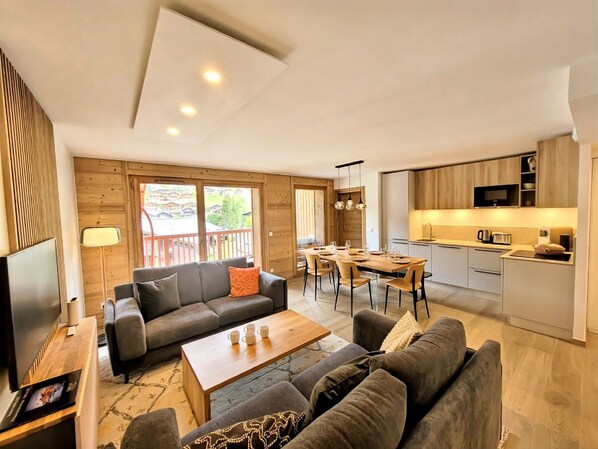 TV - Stunning 4-bedroom duplex, up to 8 people, clear view, Wi-Fi, parking (Les Gets)