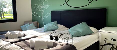 Comfort Double Room, Garden View | Laptop workspace, free WiFi, bed sheets