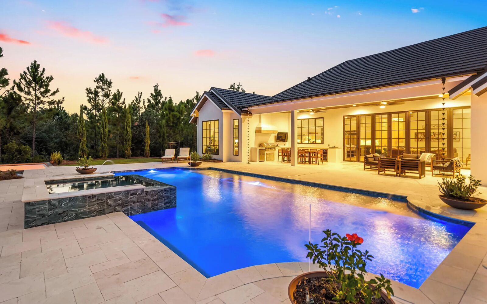 A heated pool