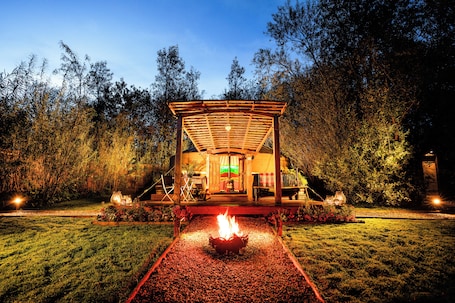 Tent (Whittlers Yurt) | Bed sheets. Old Pound Smithy