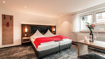 Individually decorated, individually furnished, desk, laptop workspace