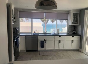 Fridge, microwave, oven, stovetop - "Luxurious Beachfront House in Puerta Del Mar, Rosarito – 4 Bed, 3 Bath (Rosarito)