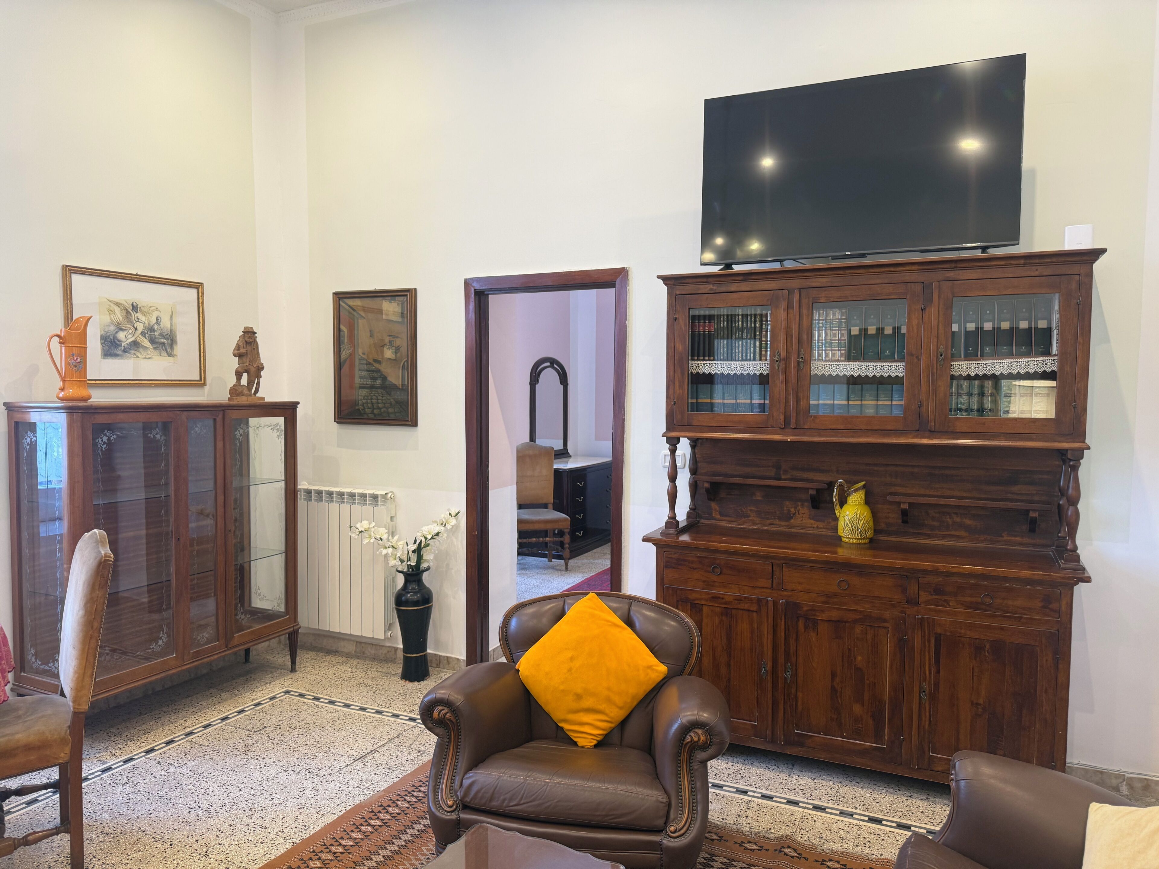Smart TV, lettore DVD, libri, impianto stereo