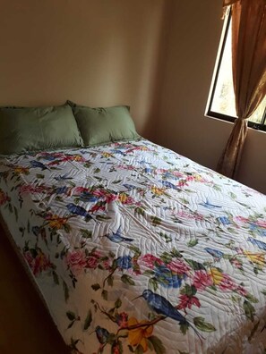 1 slaapkamer, een strijkplank/strijkijzer, wifi, beddengoed