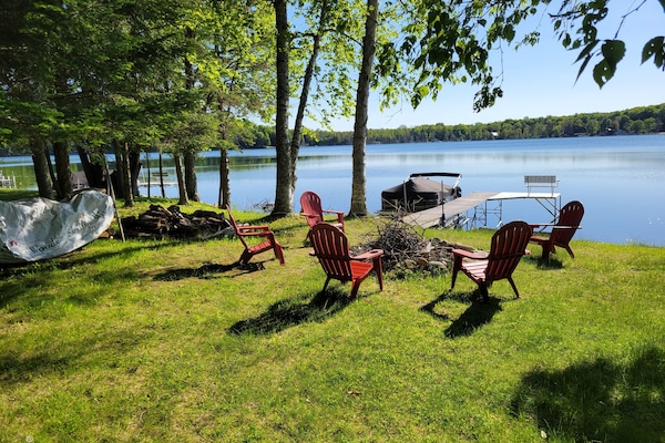 Firewood and marshmallow/food roasting forks provided. Pontoon not available.