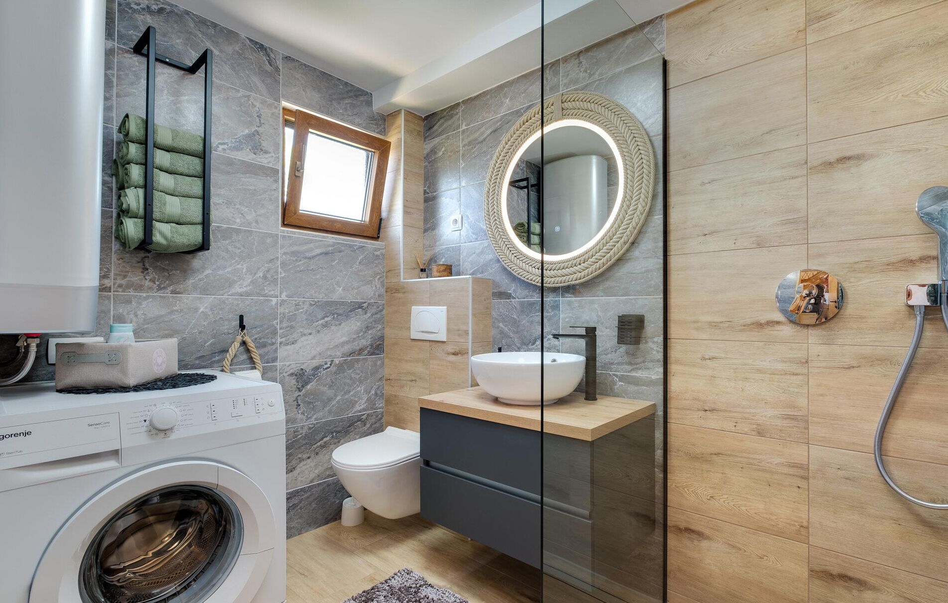 Shower, hair dryer