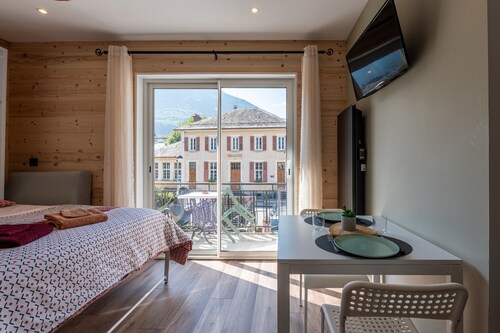 Appartement "Le Chaussy" avec vue sur les montagnes, balcon et Wi-Fi