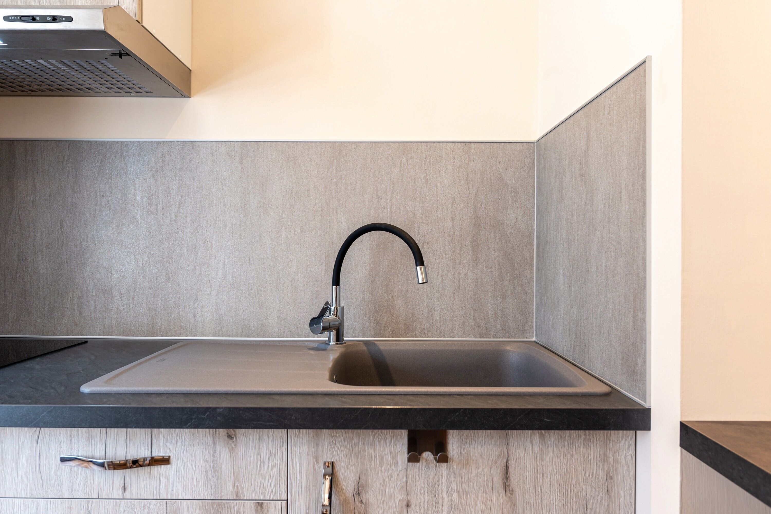Réfrigérateur, micro-ondes, plaque de cuisson, cafetière/bouilloire
