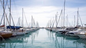 A marina with numerous sailboats docked in calm waters. - le ponant by Interhome (Saint Laurent du Var)