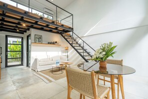 Deluxe Loft, 1 Bedroom, Private Pool | Living area | 40-inch Smart TV with digital channels, Netflix, streaming services - Serene and Tranquil Loft by GORO (Canggu)