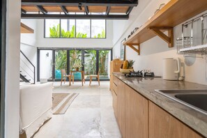 Deluxe Loft, 1 Bedroom, Private Pool | Private kitchen | Full-sized fridge, microwave, stovetop, coffee/tea maker - Serene and Tranquil Loft by GORO (Canggu)