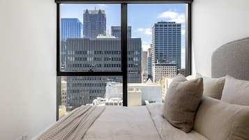 Deluxe Apartment, 1 Queen Bed, City View | 1 bedroom, individually decorated, individually furnished