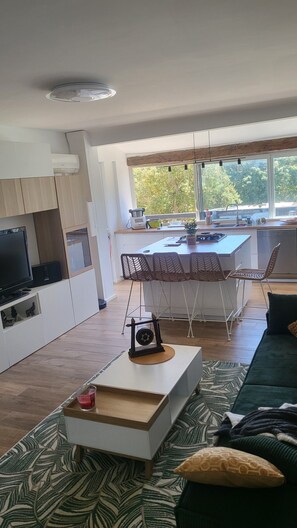 TV, books, stereo, computer monitors - Villa Pour 7 Pers, 3 ch, Piscine Saint CYR SUR MER (Saint-Cyr-sur-Mer)