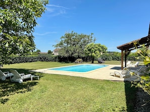 Outdoor pool - Stylish barn conversion  with a beautiful pool and stunning 4ha grounds. (Moustier)