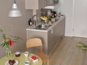 Fridge, microwave, stovetop, dishwasher - Studio Apartment for 2 with Terrace (København)
