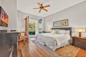 3 bedrooms, desk, iron/ironing board, travel cot