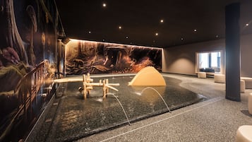 3 indoor pools, outdoor pool, open 7:00 AM to 7:30 PM, free cabanas