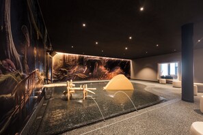 3 indoor pools, outdoor pool, open 7:00 AM to 7:30 PM, free pool cabanas