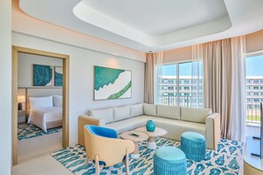 Suite, 2 soverom, utsikt mot marina (Vida) | Oppholdsområde