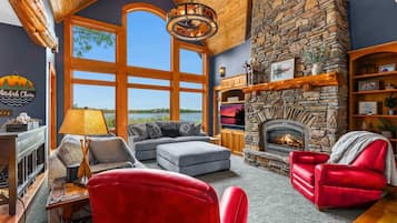 TV, fireplace, offices