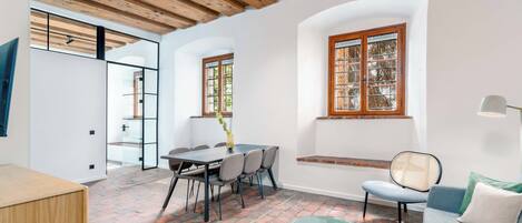 Two-Bedroom Suite | Living area | 50-inch flat-screen TV with cable channels