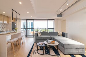 Standard Apartment, Balcony, City View | Living area - Laurel Hill Suites (Nairobi)