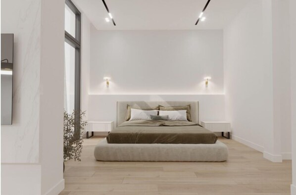 1 habitación, caja de seguridad en la habitación y escritorio 