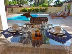 Free daily self-serve breakfast - Pousada Ninhal das Garças - Pedrinhas (Ilha Comprida)