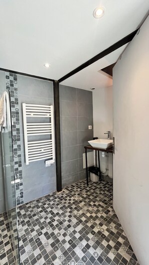 Hair dryer, towels, soap, shampoo - Loft Atypique Avec Mezzanine Proche Métro (Oullins-Pierre-Bénite)