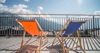 Chalet, wifi, a 100m de las pistas de esquí, 3.o piso, piscina, sauna, hammam, balcón, tv