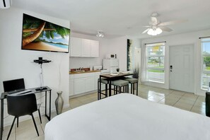 Desk, iron/ironing board, travel crib, free WiFi