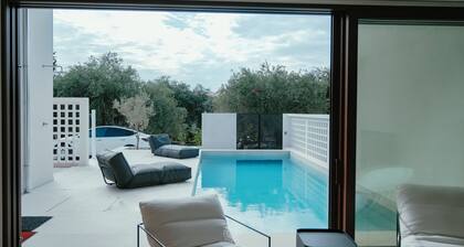 Luxury villa on Sivota, 10 people sized with free spaces, pool and outdoor gym